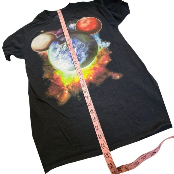 DISNEY Planet Mickey Black Short Sleeve T-Shirt sz S 34/36 Pre-Shrunk - Picture 9 of 10